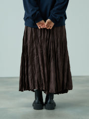 ワッシャーマットサテンプリーツスカート≪手洗い可能≫