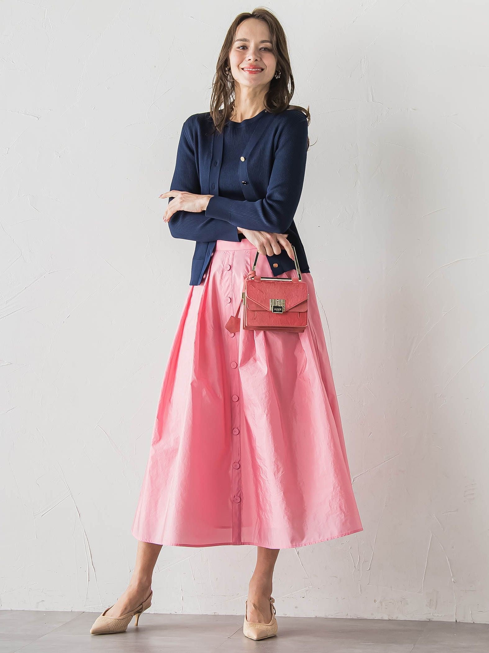 LUCINDAリブニットVカーディガン