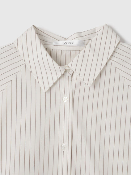 【大人の抜け感】コーマコットンバックフレアシャツ