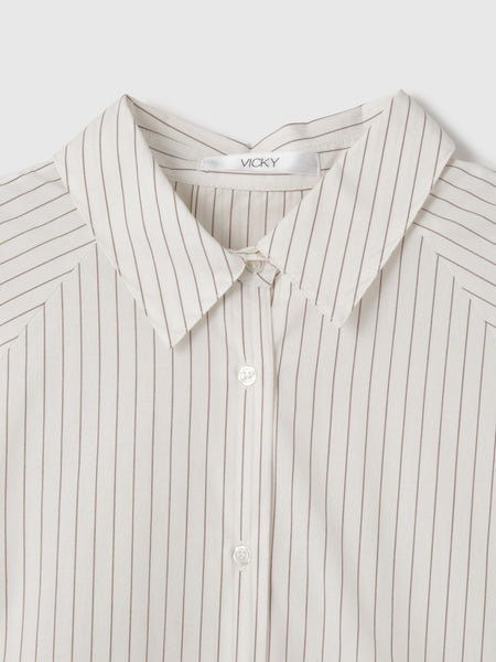 【大人の抜け感】コーマコットンバックフレアシャツ