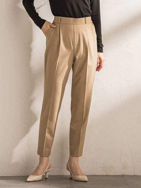 【WEB限定】美シルエット裏起毛ストレッチパンツ≪13号あり/毛玉防止≫