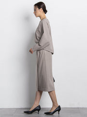 両面起毛ストレートスカート≪洗える/セットアップ対応≫