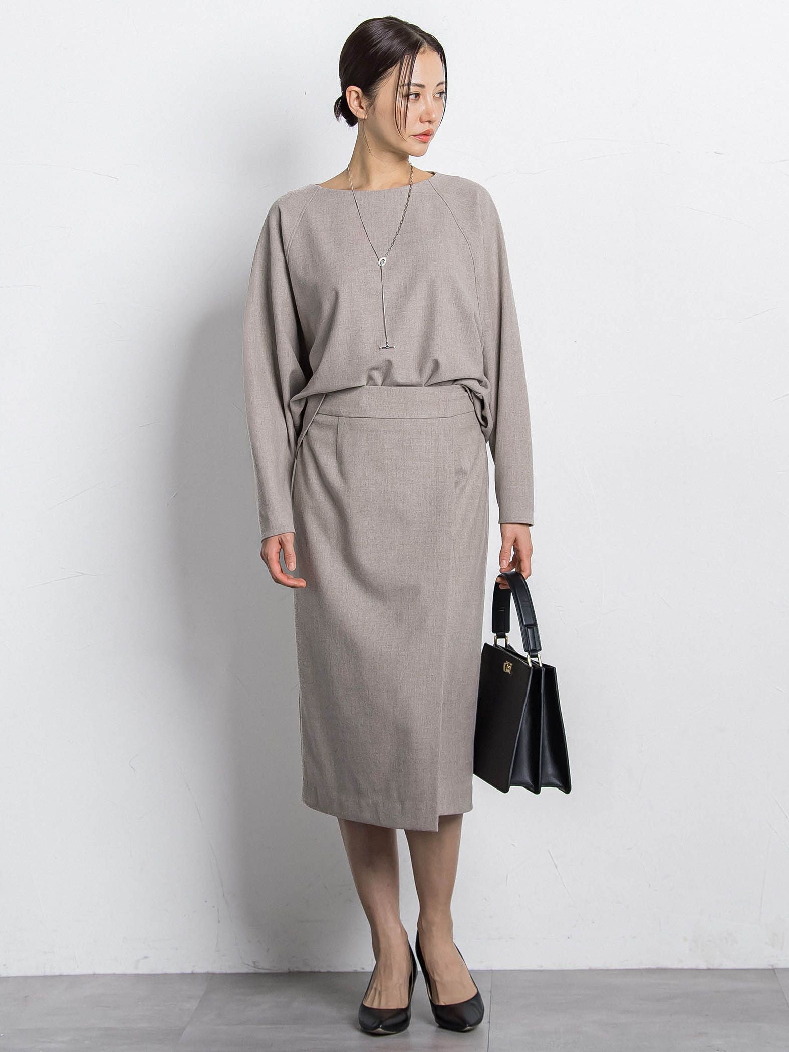 両面起毛ストレートスカート≪洗える/セットアップ対応≫