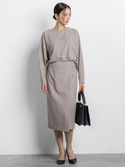 両面起毛ストレートスカート≪洗える/セットアップ対応≫