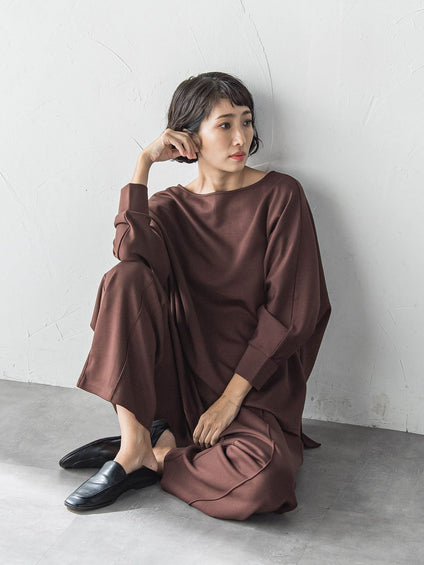 【WEB限定】”もっちり素材”ダンボールワイドパンツ≪手洗い可能≫