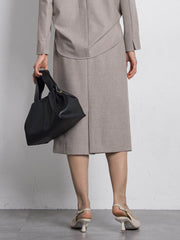 両面起毛ストレートスカート≪洗える/セットアップ対応≫