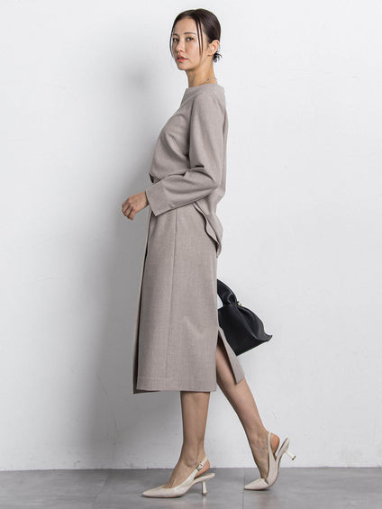 両面起毛ストレートスカート≪洗える/セットアップ対応≫