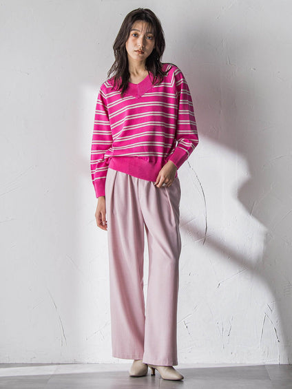 LEVITA Vネックドルマンニットプルオーバー