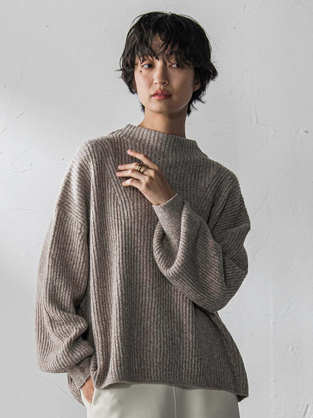 ラメリブボトルネックニット≪手洗い可能≫