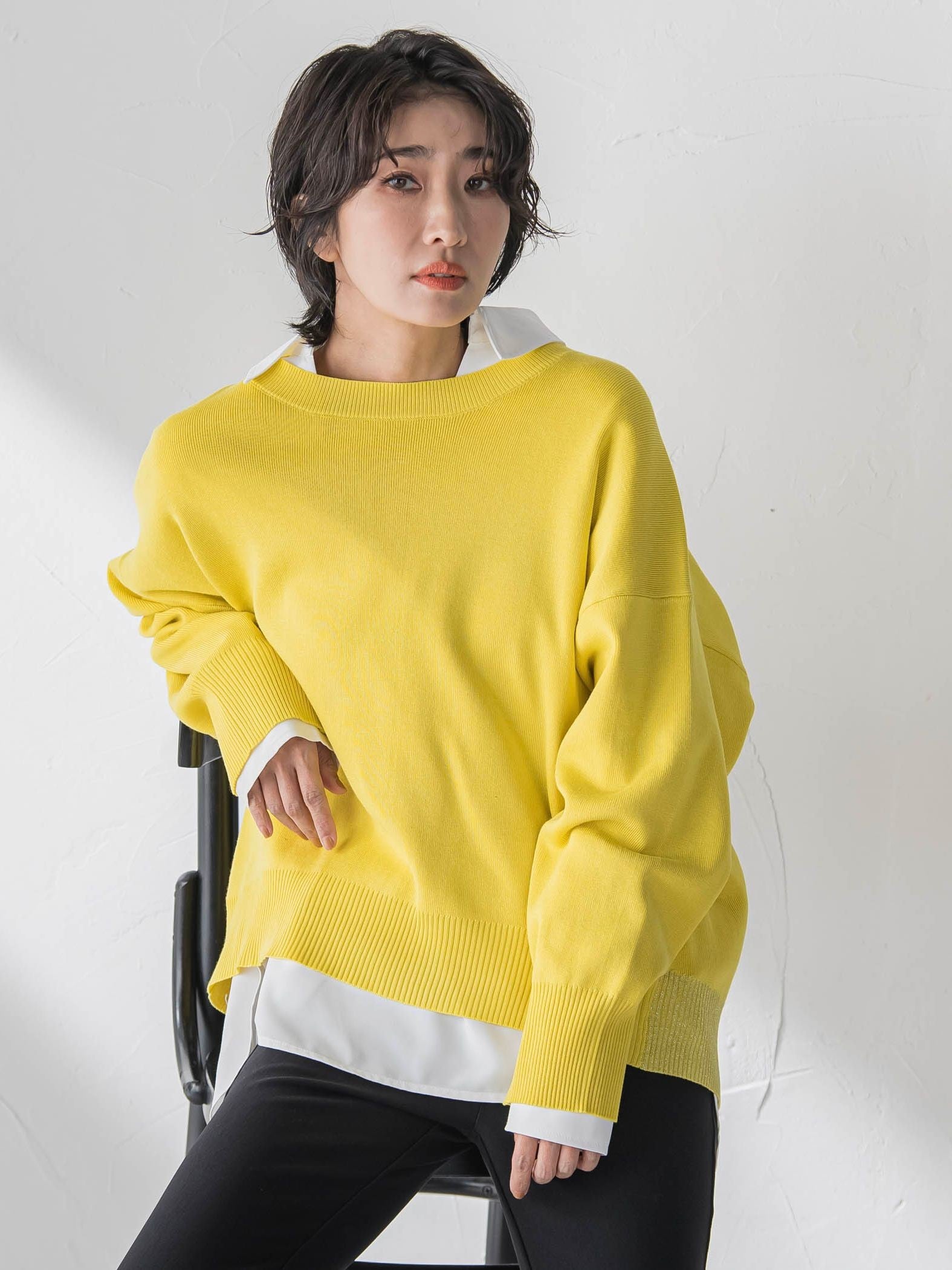 【WEB限定/新色追加】”3コーデが叶う2点セット”ニット×シャツ