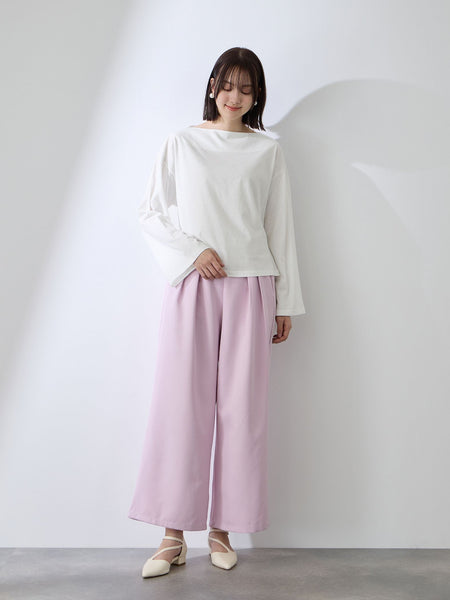 ハイゲージ天竺ボートネックプルオーバー