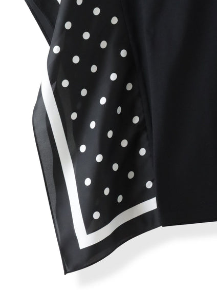 ドットスカーフ切り替えカットソー