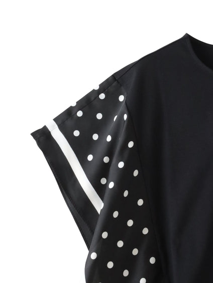 ドットスカーフ切り替えカットソー