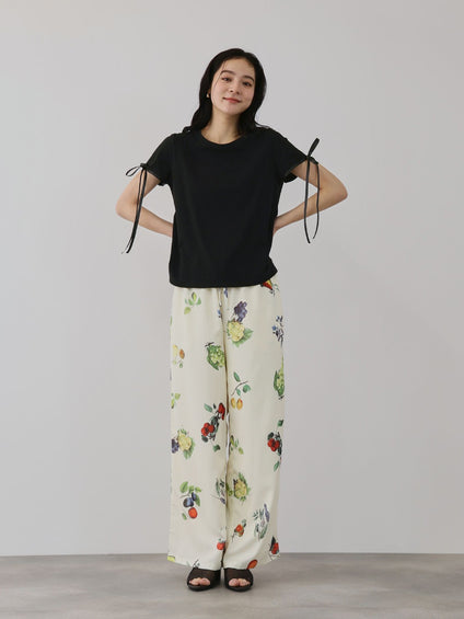 サテンリボンスリーブプルオーバー