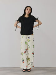 サテンリボンスリーブプルオーバー