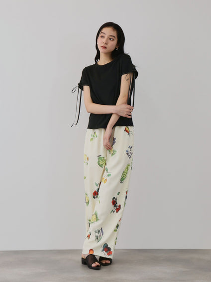 サテンリボンスリーブプルオーバー