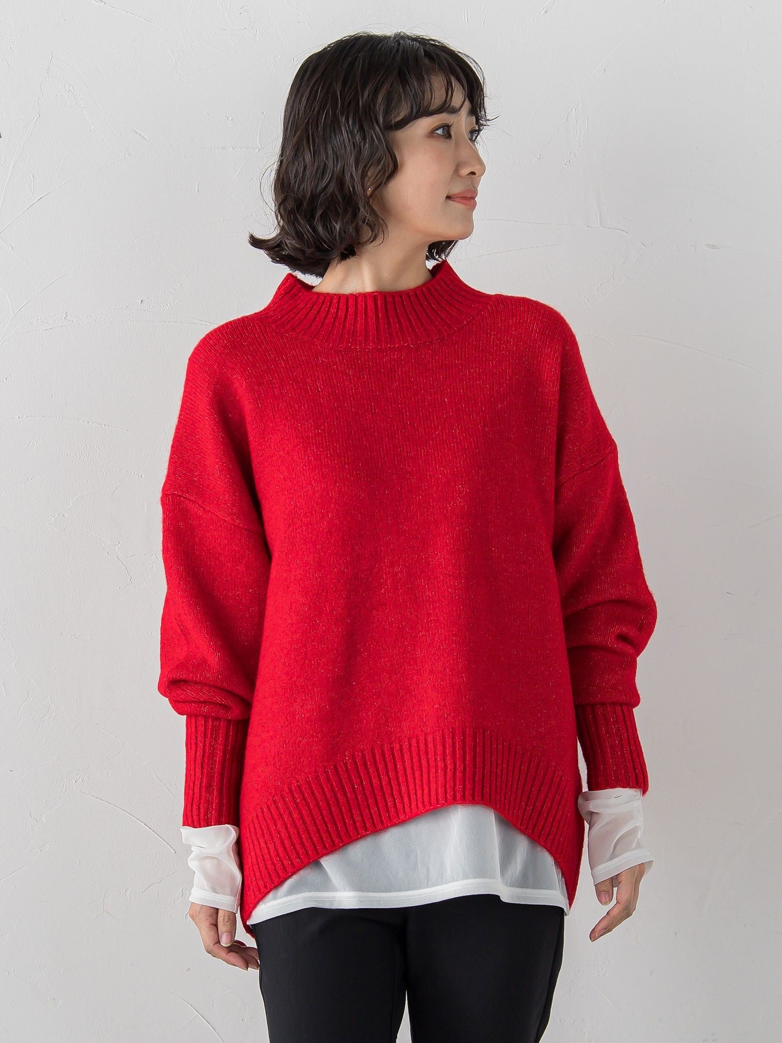 【WEB限定】”毎日頼れる”ゆったりモックネックニット