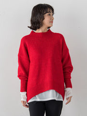 【WEB限定】”毎日頼れる”ゆったりモックネックニット