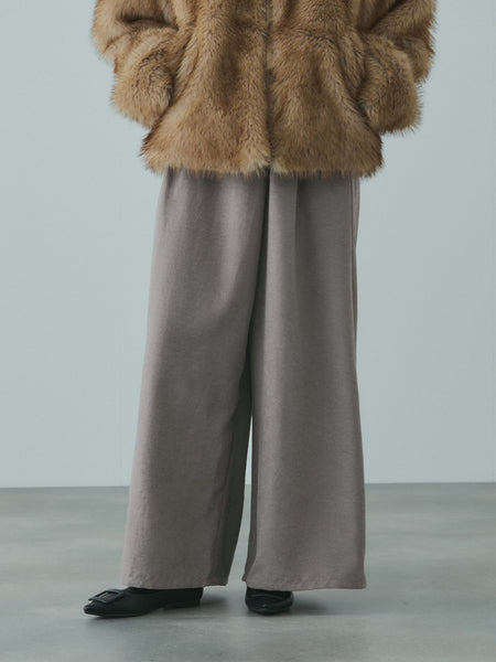 フィブリルサテンラップワイドパンツ≪洗濯機で洗える≫