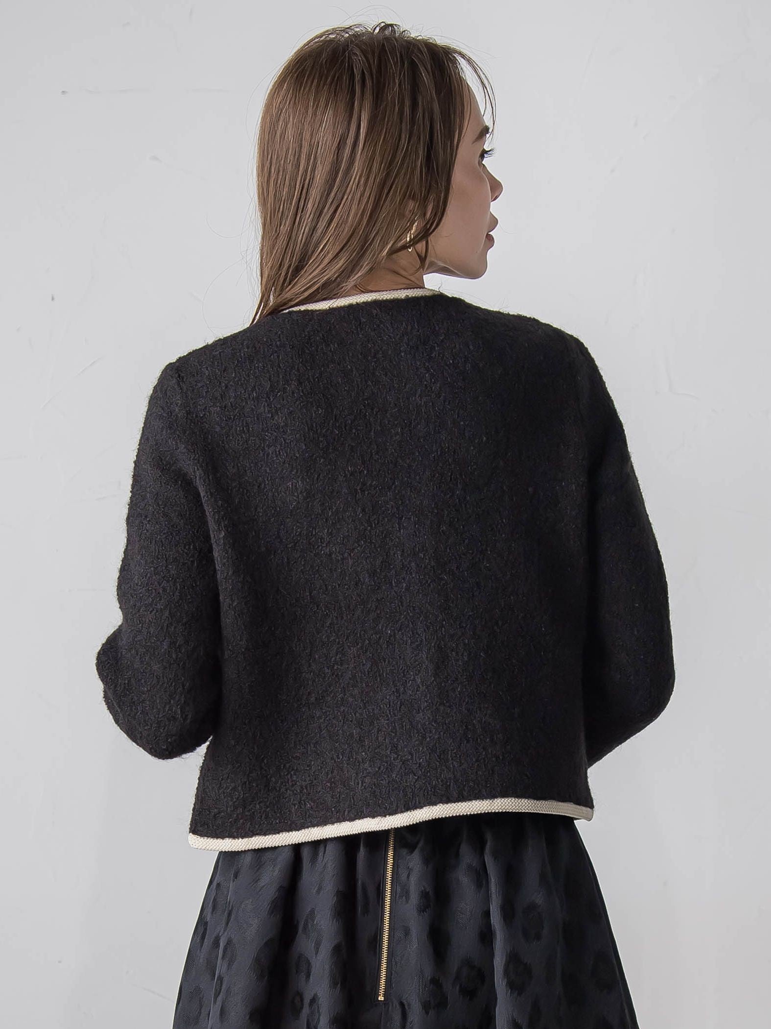 【WEB限定】バイカラーニットジャケット