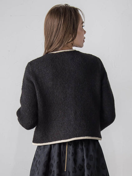 【WEB限定】バイカラーニットジャケット