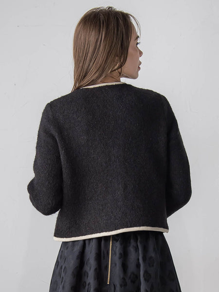 【WEB限定】バイカラーニットジャケット