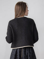 【WEB限定】バイカラーニットジャケット