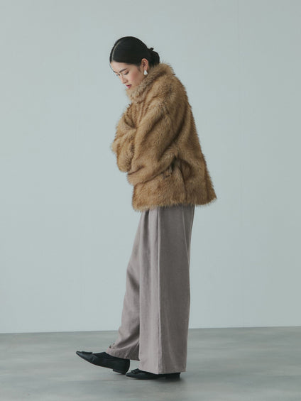 フィブリルサテンラップワイドパンツ≪洗濯機で洗える≫