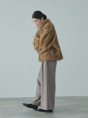 フィブリルサテンラップワイドパンツ≪洗濯機で洗える≫