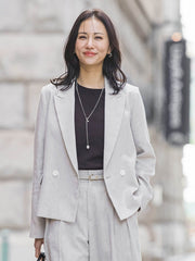 クラシックポリリネンヘリンボンジャケット≪手洗い≫