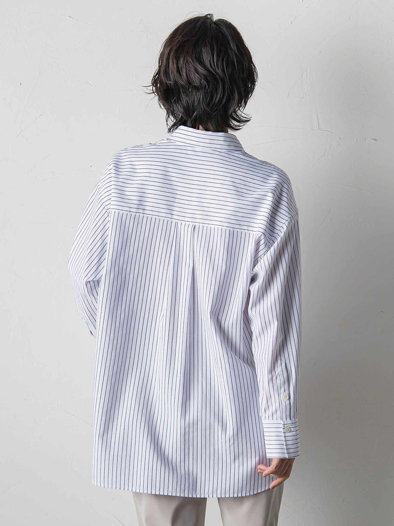 ドビーストライプシャツ