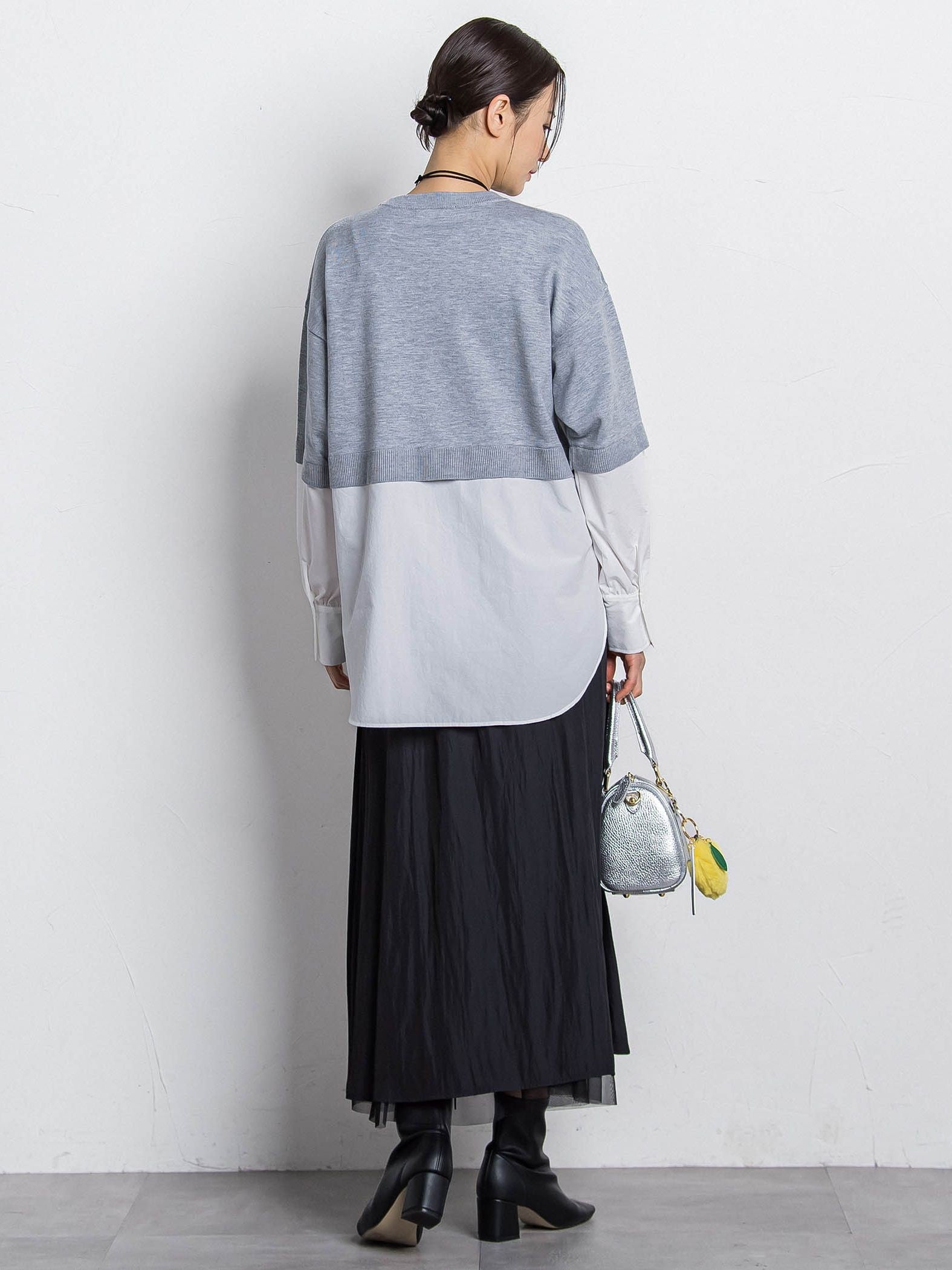 【WEB限定】シャツドッキングニット≪洗える≫