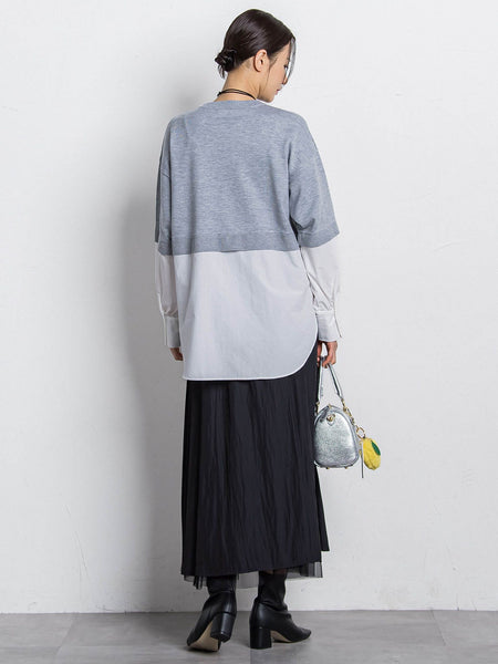 【WEB限定】シャツドッキングニット≪洗える≫