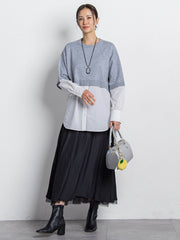 【WEB限定】シャツドッキングニット≪洗える≫