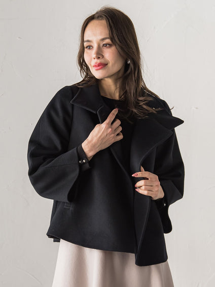 スタンドカラーショートコート