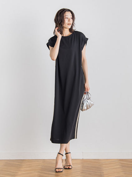 【WEB限定】カットジョーゼットサイドラインワンピース≪手洗い可能≫
