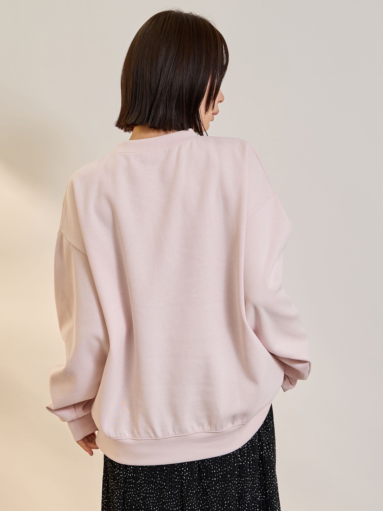 オーバーサイズダブルフェイスプルオーバー