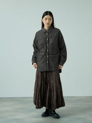 パデッドデニムビッグシャツ≪洗濯機で洗える≫