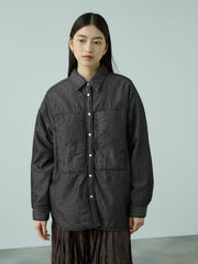 パデッドデニムビッグシャツ≪洗濯機で洗える≫