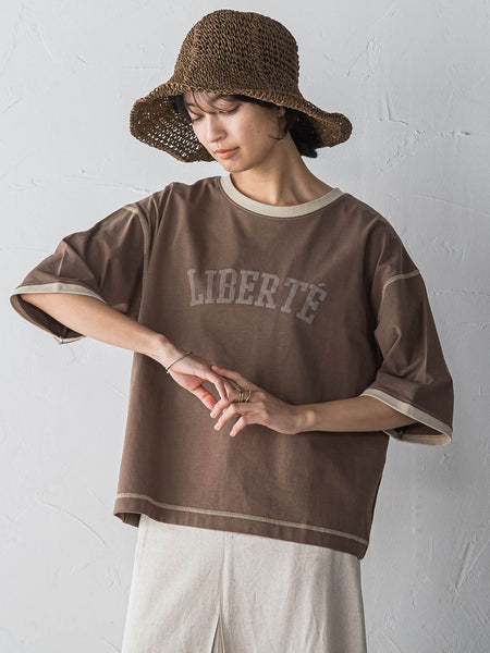 バイカラーパイピングロゴTシャツ≪手洗い可能≫