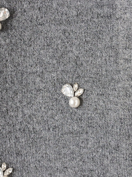 再入荷】ヘアリーヤーンビジューニットジャケット≪手洗い可能