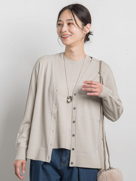 【WEB限定】ベーシックウールカーディガン≪洗える≫