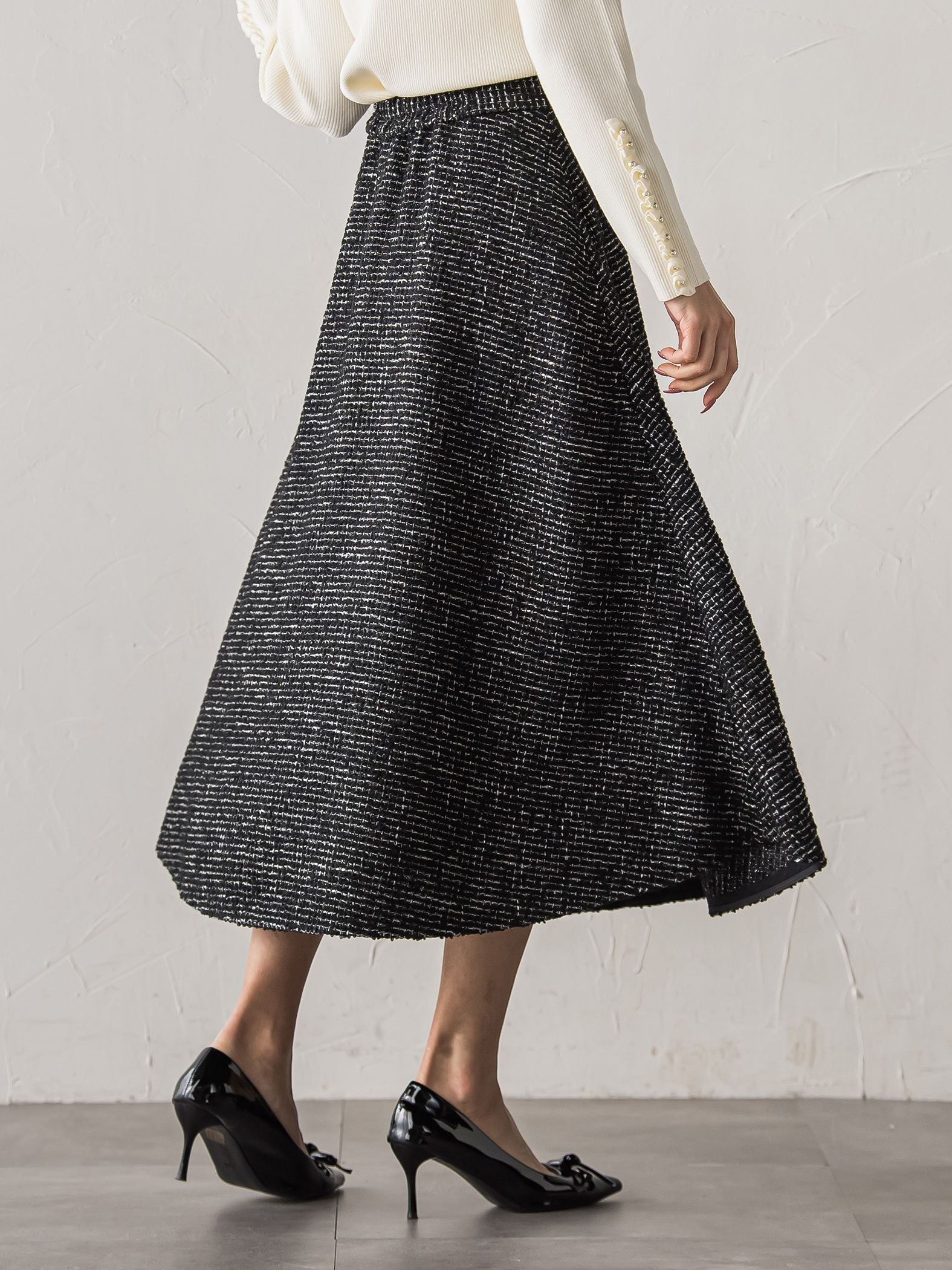モノトーンツイードスカート