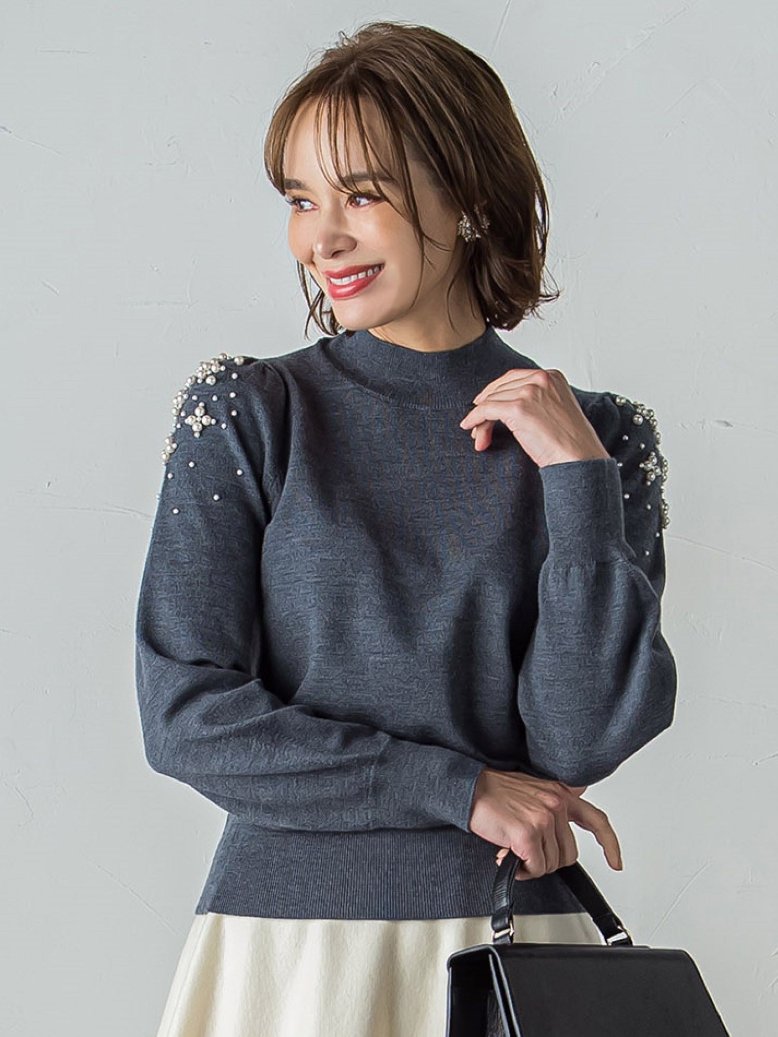 WEB限定カラーあり】袖パールニット≪手洗い可能≫ | Viaggio Blu  