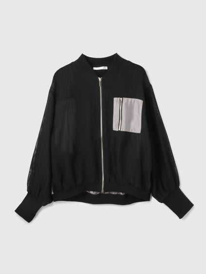 【大人の抜け感】メッシュブルゾン