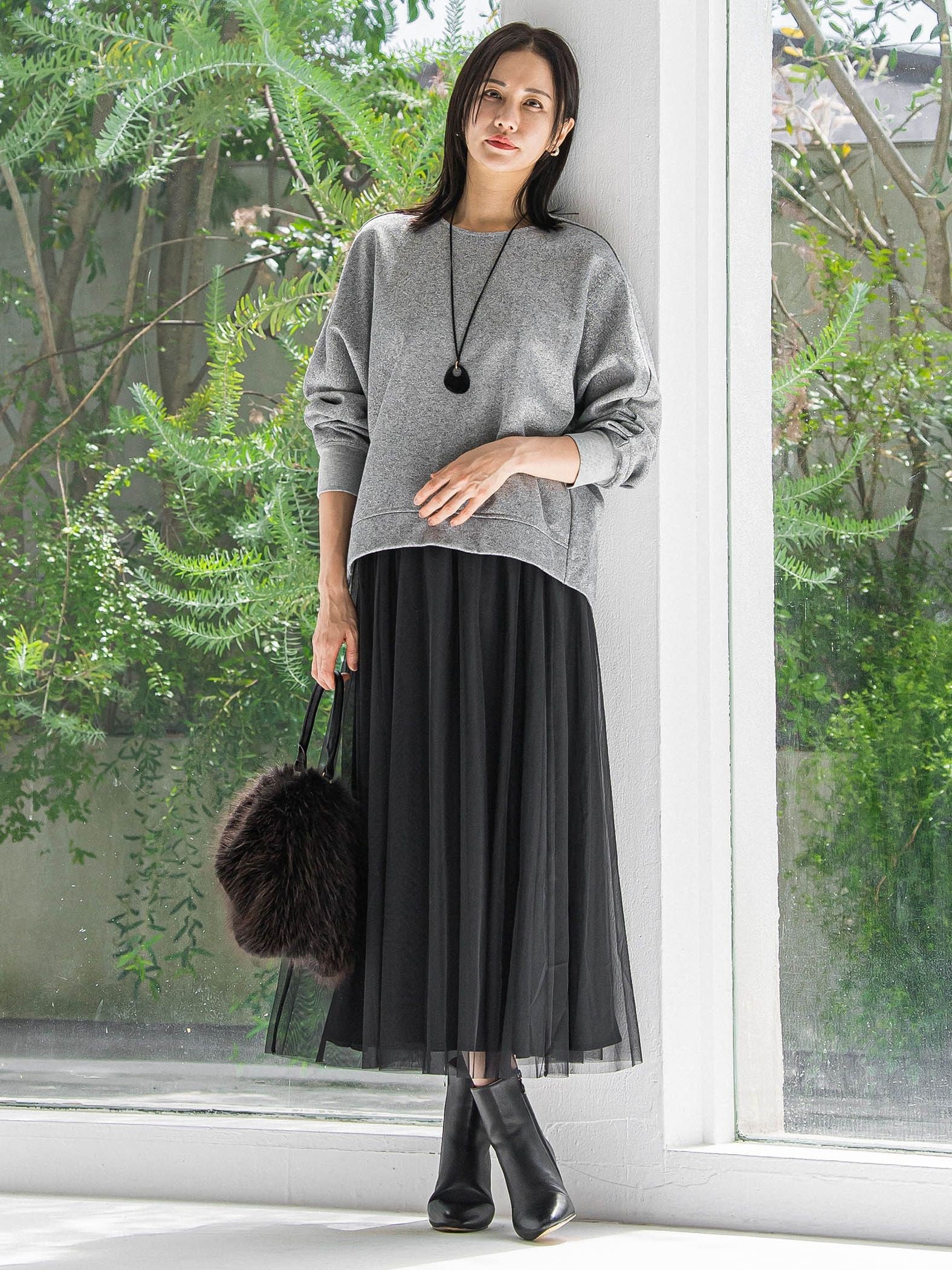 ラメ裏毛カットソー