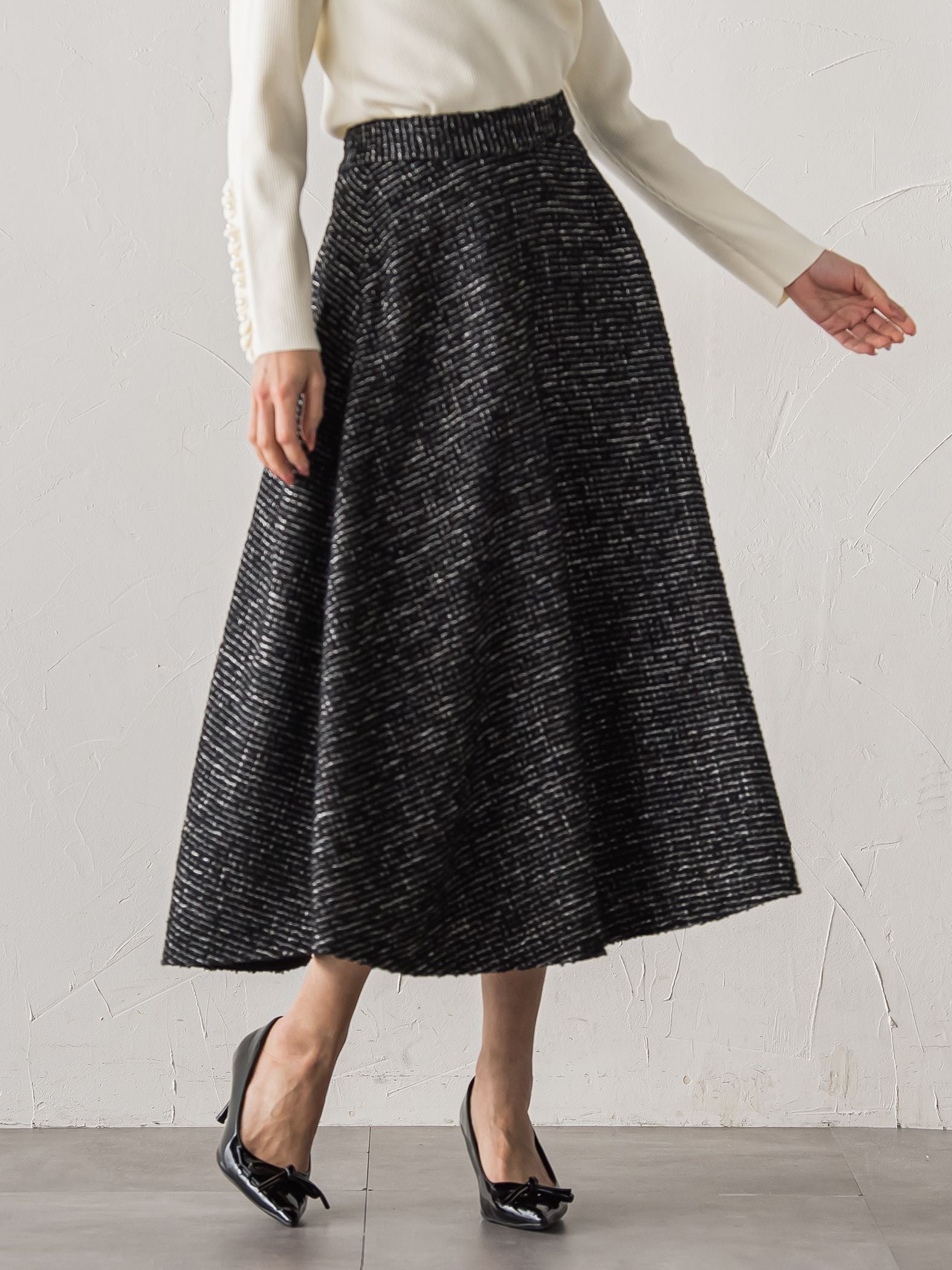 モノトーンツイードスカート