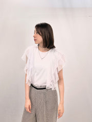 【WEB＆一部店舗限定】チュールレイヤードカットソー≪洗濯機で洗える≫