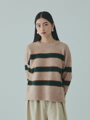 ウール混マルチボーダーニット≪洗濯機で洗える≫