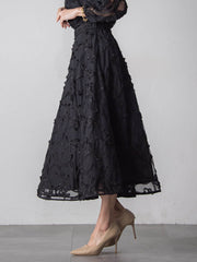 スパンコールテープチュールスカート